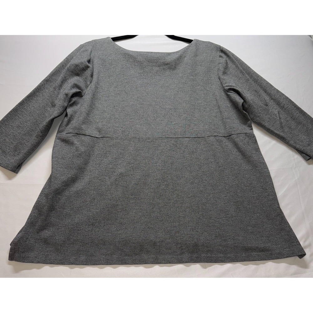 J.Jill Ponte Tunic Womens Large Gray 3/4 Sleeve Stretch Casual Workwear